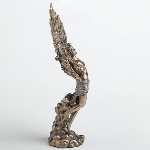 Estatua de Icarus en resina con acabado bronce miniatura 3