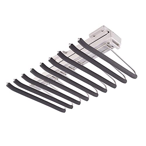 Preisvergleich Produktbild YCVAWEOD Ausziehhose Rack, 9-Arme Stahlauszughosenrock, Seitenhängestange, Kleiderkleidung organisierten Rack, raumsparende A-Rechte, A-Right LWX