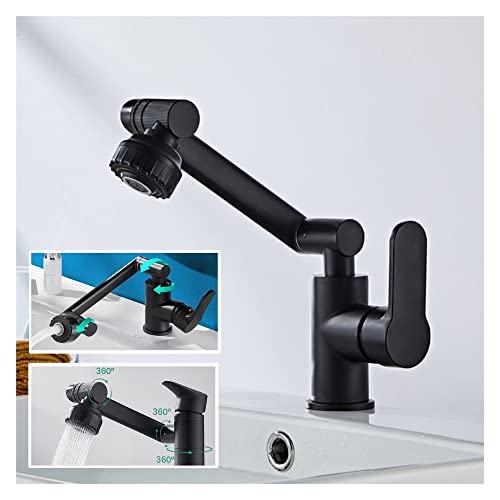 Robinet de lavabo de salle de bain pivotant pour un nettoyage d'évier sans effort