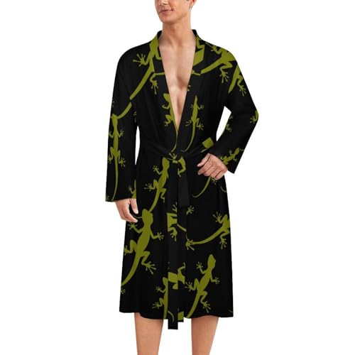 Bata de baño para hombre ropa de dormir ligera de manga larga hasta la rodilla