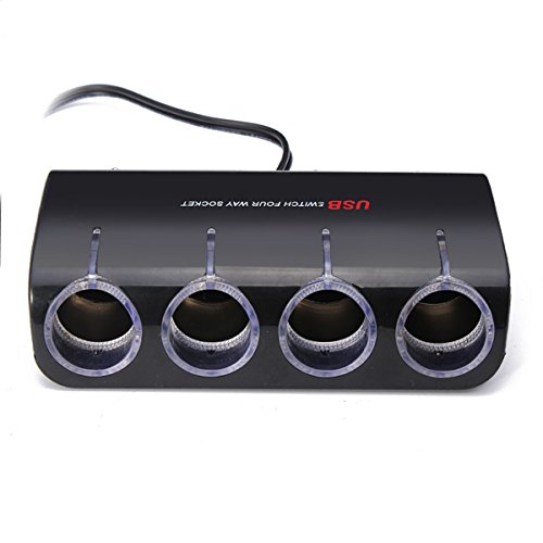 YONGYAO WF-075 de 4 vías de Cigarrillos del automóvil Toma del Encendedor Cargador Divisor 120w