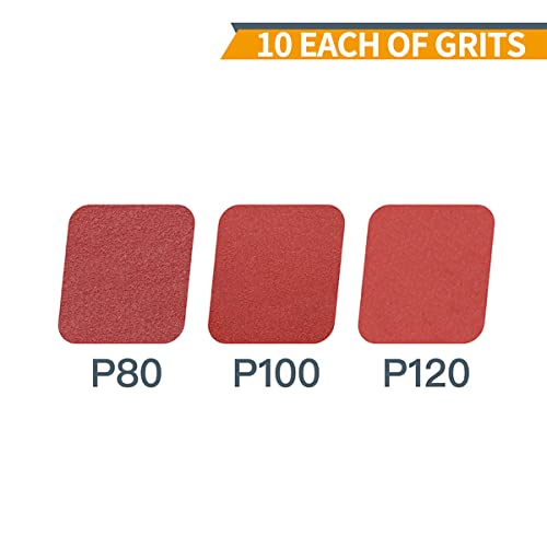Image of POWERTEC 30PCS 6 Inch PSA Sanding Disc - 10 Each of 80, 100, 120 Grits - Assorted Self Adhesive Sandpaper for Drywall, Woodworking, Epoxy with Random Orbital Sanders, DA Sanders (110221)