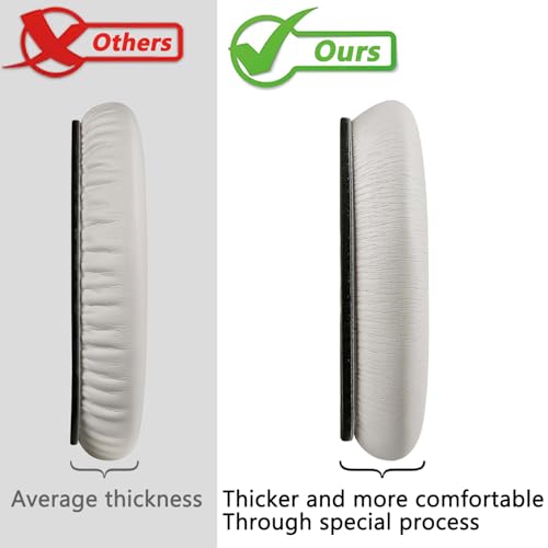 Image of SOULWIT Earpads Replacement for Bose QuietComfort 45 (QC45) /QuietComfort SE (QC SE) /New Quiet Comfort Wireless Over-Ear Headphones, Ear Pads Cushions with Softer Protein Leather - White Smoke