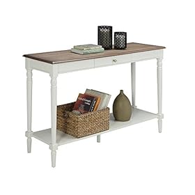 Convenience Concepts French Country Console Table with Drawer and Shelf, Driftwood / White 4163 Y 0C8L. SS280