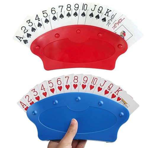 Elegance-go Soporte para Naipes,2 Piezas Sujeta de Juego de Naipes Manos Libres Soporte de Cartas Soporte para Tarjetas de Juego Titular de la Tarjeta Póker para Adultos,Discapacitados y Mayors