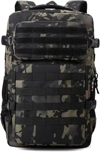 Mochila Impermeável 30L Reforçada com Patch Removível – Mochila Grande para Viagem, Camping, Academia e Uso Diário Masculino