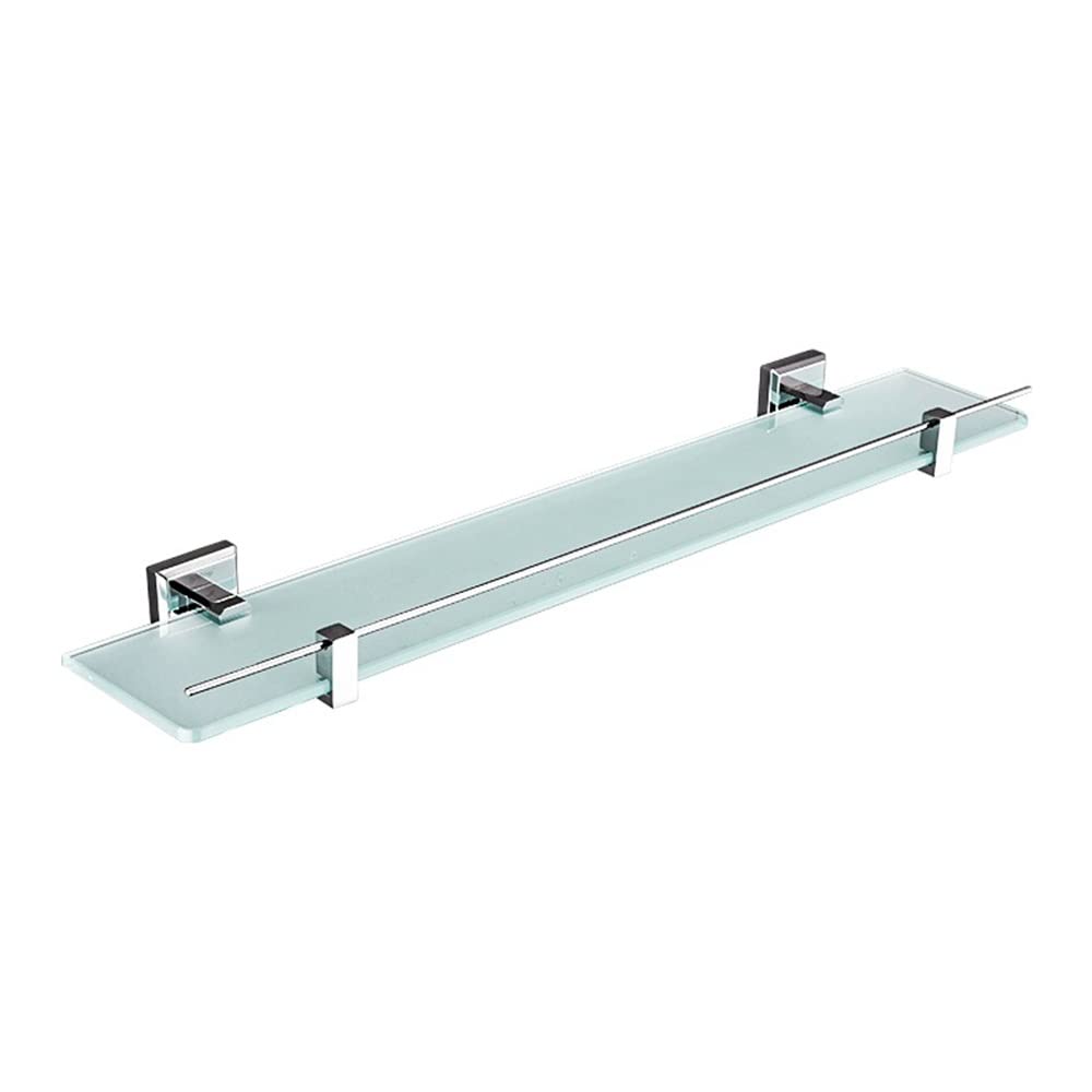 NUHSLF Shower Caddy Bathroom Shelves Wall Mounted Bathroom Glass Shelf Restroom Shelf Hardware Accessories in Two Hooks Bathroom