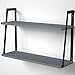 SRIWATANA 2-Tier Floating Shelves Wall Mounted Rustic Wood Shelves Book Shelves Perfect Room Decor (Weathered Grey)
