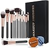 LOIVIYA Set de Brochas de Maquillaje Profesional de 14 Piezas con 2 Soplos de Polvo, Pinceles de Maquillaje con Cabello Sintético Libre de Crueldad Para Colorete Fundación Corrector Polvos Sueltos