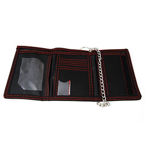 Tri-fold Fabric Canvas Wallet Embroidered Color Full Sugar Skull Key Chain2