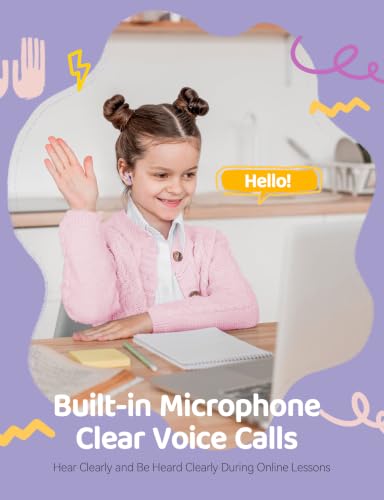 Image of Cute Kids True Wireless Earbuds Girls Ear Buds for Kids for School Earphones with Case for iPhone Android Kawaii Headphones Kid Bluetooht Earbuds for Small Ear Canals Women