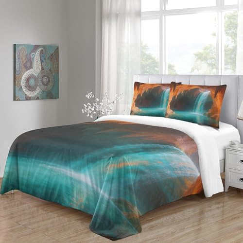 Housse de couette cascade 3D en microfibre premium nordique 135x200 cm - 5