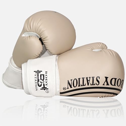 Image of Boxing Gloves - Faux Leather Training Gloves with Hook and Loop Velcro Closure for Long-Lasting Strength and Durability