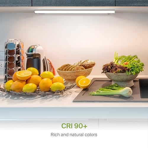 Image of ASD LED Under Cabinet Lighting Hardwired, 24 Inch 12W 2700K-5000K Selectable, 1051LM, CRI90+, Direct Wire Linkable Under Counter Lights for Kitchen, Dimmable Under Cabinet Lights, Bronze, UL Certified