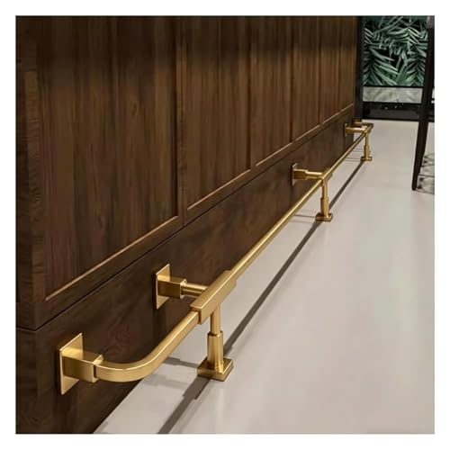 Barra De Apoyo De Pies Para Bar Kit de riel para pies barra dorada, equipado con accesorios soporte, poste reposapiés para plataforma isla cocina interior y exterior(L330cm/10.8ft)