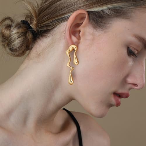 Earrings for Women 14K Gold Plated Chunky Knot Earrings Dangle Trendy Statement Earrings Jewelry Gifts3