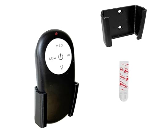 Kimalab Wall Mount Remote Holder for Home Decorators Merwry, Levanto, Petersford, Federigo Models Ceiling Fan Remotes Bracket with Command Strip – Black – Remote Not Included