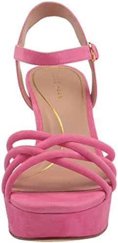 Cole Haan Women's Grove Platform Sandal 95MM Heeled, NEON Fuschia Suede Review | Image 1