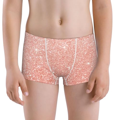 Boys' Cotton Boxer Brief Soft Underwear-Rose Gold Glitter