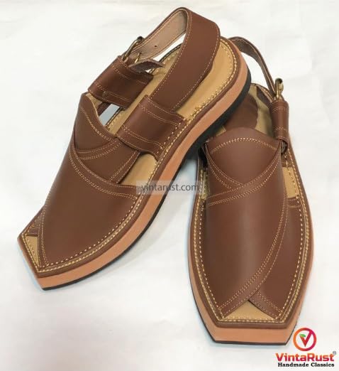 Dark Brown Peshawari Chappal For Men, Durable and Comfortable Shoes, Kaptaan Chappal, Handmade Peshawari Sandals For Gents2