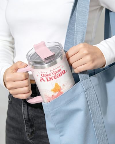 Image of 34HD Once Upon a Dream - Sleeping Dream Princess 40oz Tumbler Fairytale Pink Bakery Castle Cup Insulated Stainless Steel Travel Mug Fantasy Magic Gift