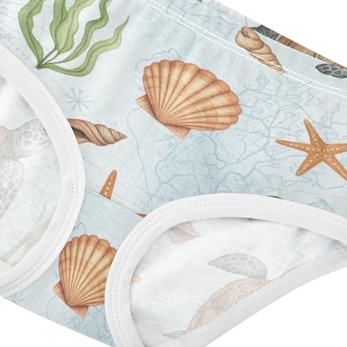 Cotton Toddlers Underwear Floral Classical Turtles Sea Starfish Panties for Girl Print Kids Briefs Undies 2t4