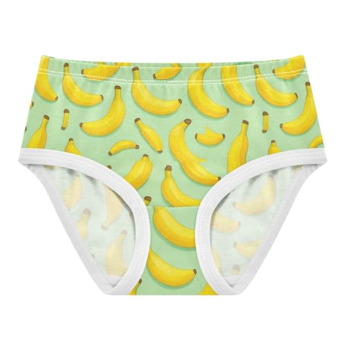 Joisal Yellow Cartoon Bananas Light Green Toddler Girls Underwear 2t Cotton Little Girl Panties Funny Briefs Girls Undies