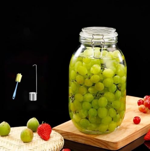 梅酒 瓶 ガラスびん 果実酒びん大容量食品保存容器 ガラス 密封保存瓶 (円形,10L)
