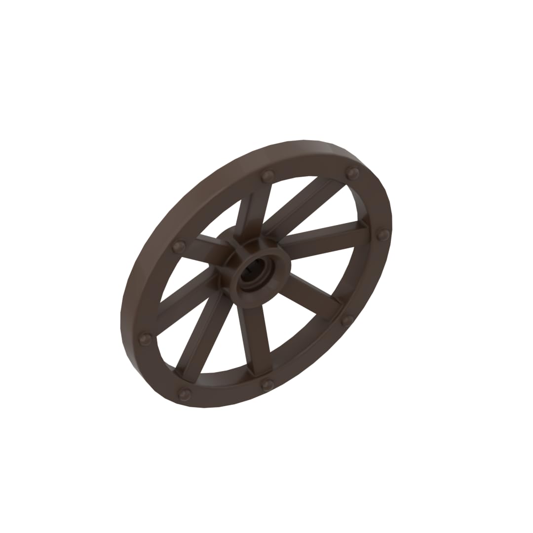 Gobricks Wheel 33mm Carriage Wheels 10PCS Compatible with Lego 4489a GDS-2221 Classic Bulk MOC Color:Dark Brown 308