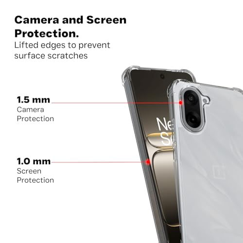 Image of RIGGEAR Shockproof Clear Hybrid Airbag Armor Back Cover Case for OnePlus Nord CE5 / Nord CE 5 5G (Transparent PC and TPU Bumper)