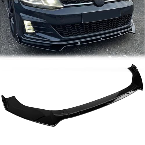 Fit for Front Bumper Lip Spoiler for 2015–2021 Volkswagen VW Golf GTI/Golf R/R-line MK7 7.5, Gloss Black ABS, Air Splitter Chin Body Kit