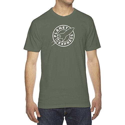 Bargain Max Decals Men's Future Express Bender Fry T-Shirt - Medium Military Green
