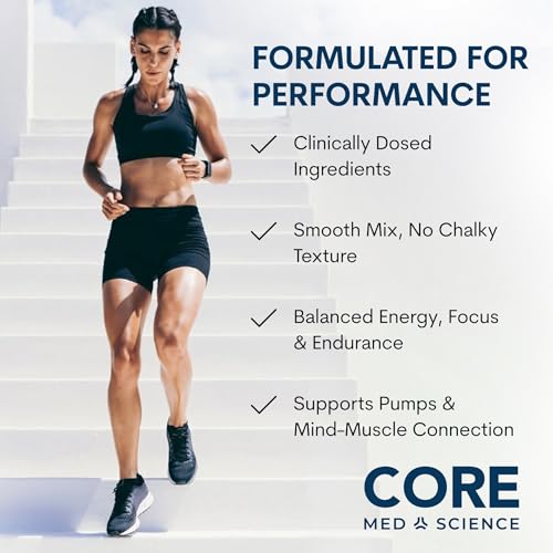 Image of Core Med Science Pre Workout Powder for Men & Women - NSF Certified for Sport - Low Stim with Caffeine, L-Citrulline, Beta Alanine & Alpha GPC for Clean Energy, Focus & Pumps - Bombsicle, 30 Servings