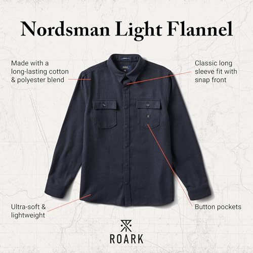 Roark Mens Nordsman Light Long Sleeve Flannel, Button Down Shirt for Men, Lightweight & Durable2