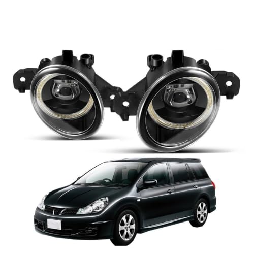 Phares Antibrouillard LED Jaune 30W DRL Œil D'ange Pour Nissan Wingroad 2002-2005