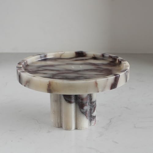 Natural Marble Tray with Legs, Vanity Decorative Tray for Countertop Organizer, Catchall Tray for Perfume, Candles, Jewelry Dish