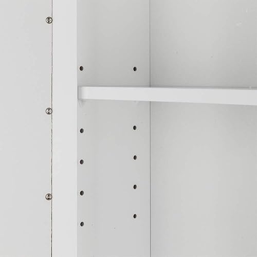 Miniatura 10 de Armario de baño colgante montado en la pared con espejo botiquines para baño con estante ajustable y 3 compartimentos abiertos armarios de pared