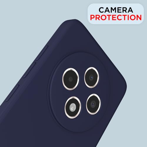 Image of Outlouders Back Cover for Oppo Reno 12F 5G | Camera Protection | Durable Soft Matte Silicone Bumper Case (Blue)