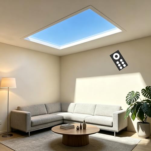 Plafonnier intelligent effet nuage pour illuminer votre salon d'une lumière naturelle
