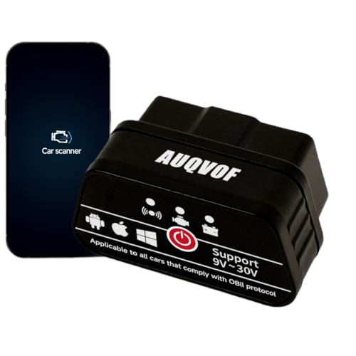 BT 5.0 Wireless OBD2 Scanner - Car Code Reader Diagnostic Tool for iOS & Android, Read/Clear Fault Codes, Check Engine Scan Tool for 1996+ Gas Vehicles, 9V-24V Wide Operating Range