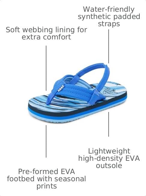 Image of REEF Boys Toddler /Little Kid Ahi Beach Flip Flop, Soft Cushion Footbed, Water Friendly