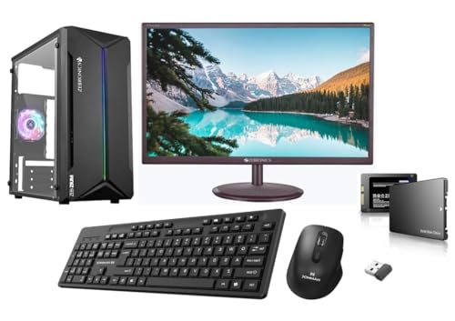 Image of POWERDESK Desktop Computer Set, i7 4th Gen, 16 GB RAM, 256 GB SSD, 1 TB HDD, 22 inch HD LED Monitor, Wireless Keyboard & Mouse, WiFi, Windows 10, MS Office (16-256-1TB)