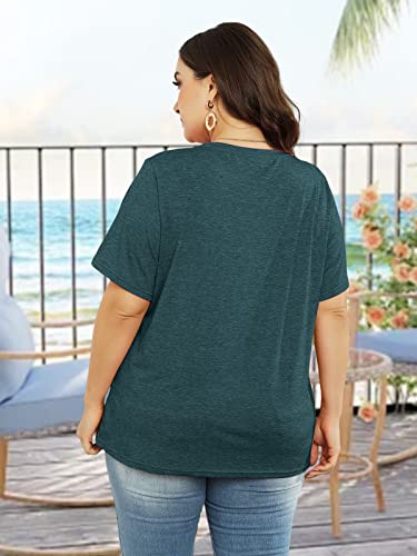 Womens Plus Size Tops Dandelion Tshirt Summer Short Sleeve Crew Neck Loose Casual Tee Shirt(1X-4X) #TOP3