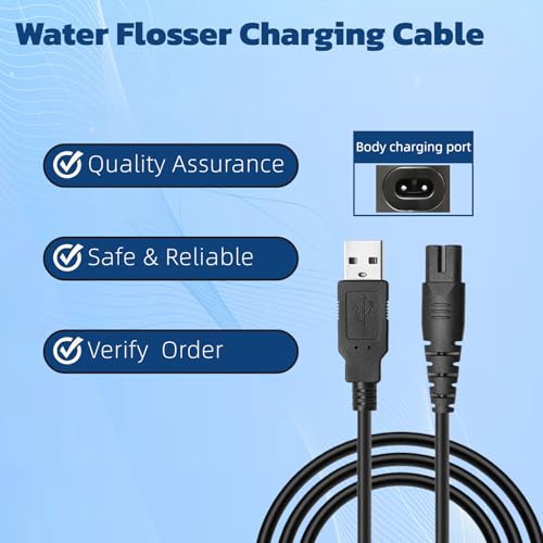 Image of Water Flosser Charger, Compatible with COSLUS, Aquasonic, Oralfree, Nicwell.Nicefeel, MOSPRO, Zerhunt, Tovendor, Hangsun, Cremax, Oral, Fairywill lrrigators (Black)