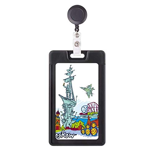 Porte-badge rétractable enrouleur carte motif Moscou Saint-Basile