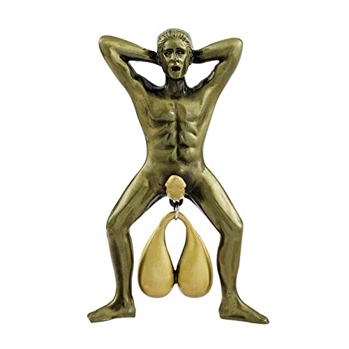 Eygrang Door Knocker Men Satyr Creative Door Ring Hanging Doorbell Pendant, Funny Balls Door Knocking Ornaments Vintage Roman Style Home Decoration Hardware Accessories For Door Wall B #TOP1
