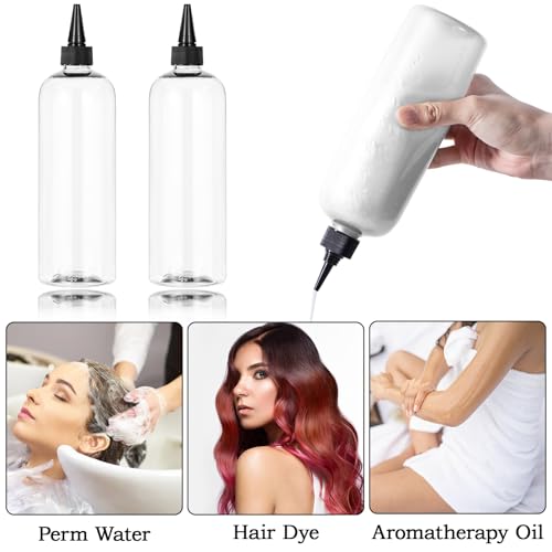 Yebeauty Frasco aplicador de cor de cabelo, 2 frascos aplicadores transparentes para cabelo, 500 ml,
