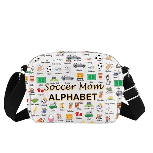 Soccer Mom Gift Soccer Lover Gift Soccer Game Day Gift Soccer Mom Alphabet Crossbody Bag for Soccer Mama