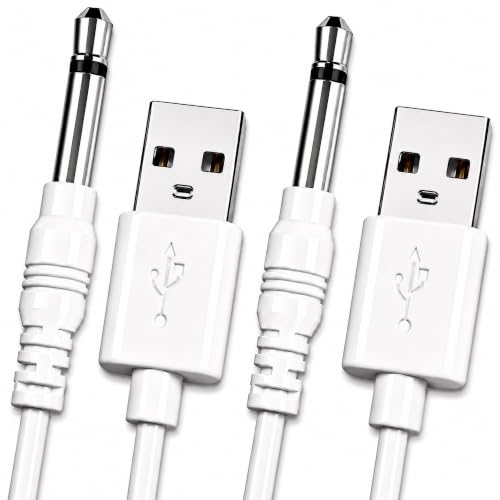 VibeMax (2 Pack) Massager Charger Fast Charging USB Cable | 2.5mm DC Charger Cord