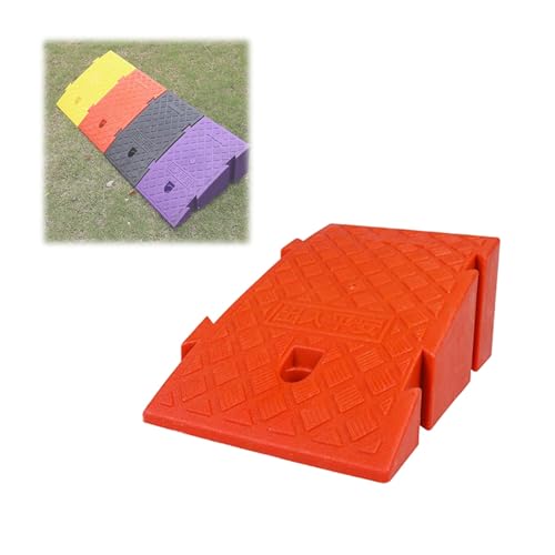 Rampa portátil de plástico para bordillos, rampa umbral ligera para entrada de garaje, rampa para acera, scooter, bicicleta, motocicleta y silla de ruedas (Color: Rojo) miniatura 1